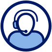 Person wearing a headset icon