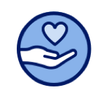 Heart and hand icon