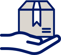 Hand and box icon