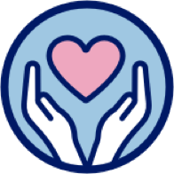 Hands and heart icon