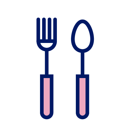 Fork and spoon icons