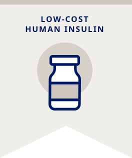 Low-cost human insulin banner with insulin vial icon